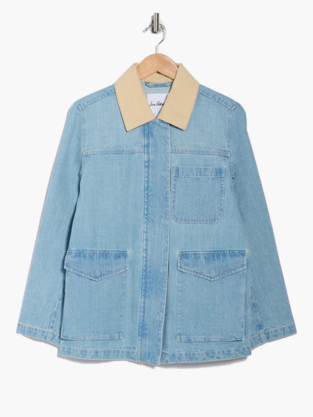 Sam Edelman Washed Denim Jacket 100% Cotton Size S NWT